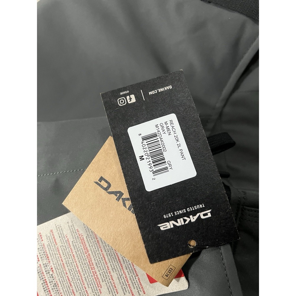 DAKINE Ski Snow Pants Mens Size M Grey RECCO Reach 20K 2L Snowboarding Winter. - Picture 2 of 11